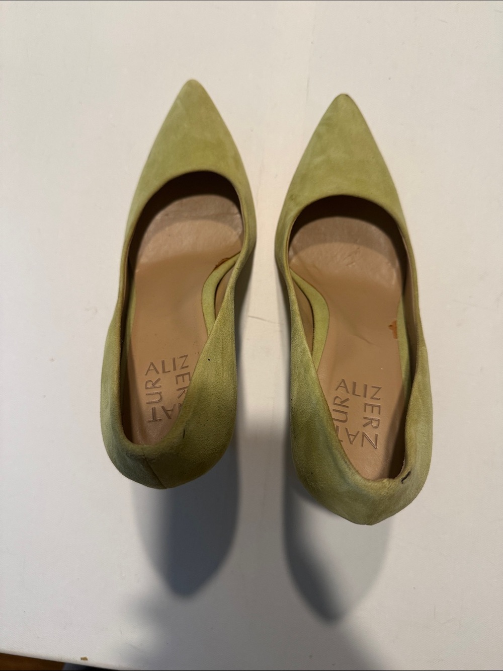 Naturalizer Olive Green Suede Pointed Toe Pumps - Picture 3 of 5